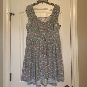 Cute floral print puff sleeve dress